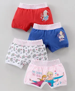 Bodycare Cotton Shorts Disney Princess Graphic Pack of 4 - Multicolour