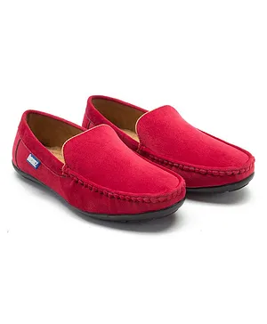 Beanz Slip On Loafer Shoes - Red