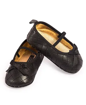 Little Hip Boutique Lace Bow Embellished Casual Wear Booties With Soft Sole - Black