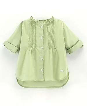 ToffyHouse Full Sleeves Shirt Solid - Light Green