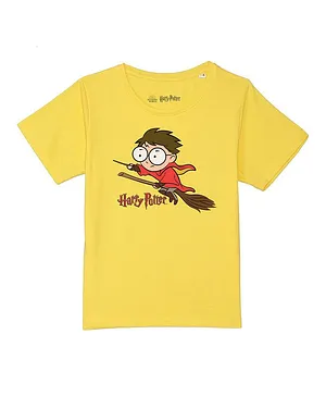 Harry Potter By Wear Your Mind Half Sleeves Character Printed Tee - Yellow