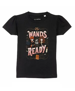 Harry Potter By Wear Your Mind Half Sleeves Printed Tee - Black