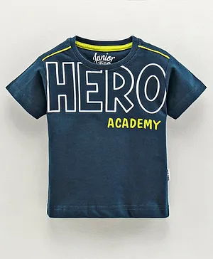 GRO Half Sleeves T-Shirt Hero Academy Print - Blue 