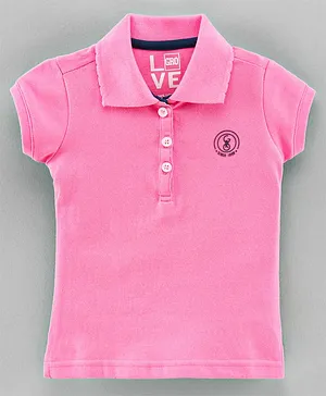 GRO Half Sleeves Solid Top - Pink