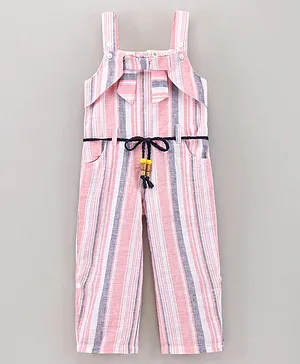Orrigany Sleeveless Striped Jumpsuit - Pink