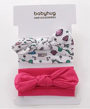 Babyhug Headbands Pack Of 2 - Pink & White