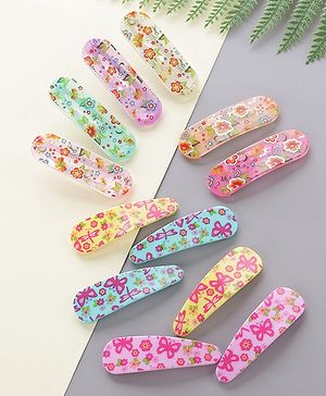 Pine Kids Floral Design Snap Clips Pack Of 12 - Multicolor