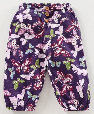 Cucu Fun Capri Length Pant Butterfly Print - Navy