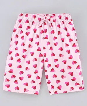 Cucu Fun Cotton Shorts Heart Print- Pink