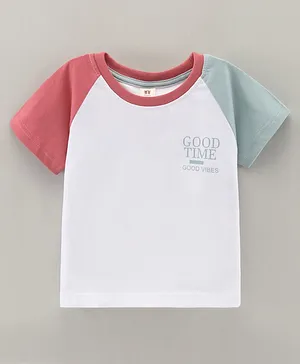 ToffyHouse Raglan Sleeves T-Shirt Text Print - Multicolor