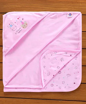 Zero Hooded Towel Cartoon Printed - Pink
