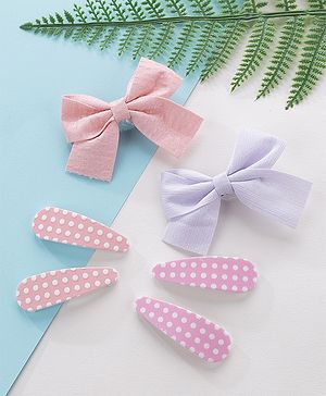 Pine Kids Hair Clips Pack of 6 - Pink & Purple