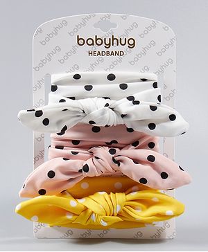 Babyhug Polka Dots Headbands Pack Of 3 - Multicolour