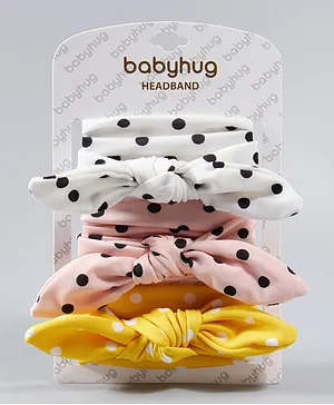 Babyhug Polka Dots Headbands Pack Of 3 - Multicolour 