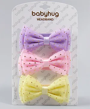 Babyhug Headbands Set of 3 Bow Appliques - Multicolour