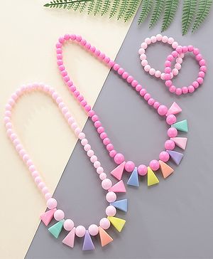 Babyhug Necklace & Bracelet Set Pack Of 4 - Pink 