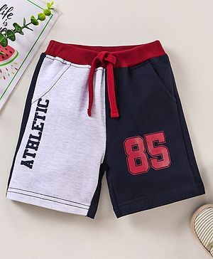 Babyhug Knee Length Shorts Text Print- Grey