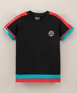 NIOMODA Half Sleeves T-Shirt Logo Print - Black
