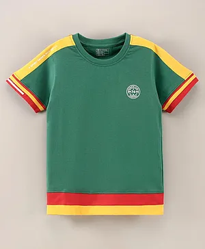 NIOMODA Half Sleeves T-Shirt Logo Print - Green