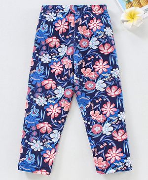 Babyhug Full Sleeves Leggins Floral Print - Blue