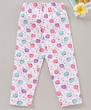 Babyhug Full Length Leggins Sea Shells Print - White