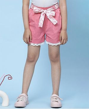 Biba Pink Cotton Shorts With Belt