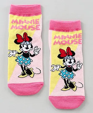 Supersox Ankle Length Socks Minnie Mouse Design - Pink