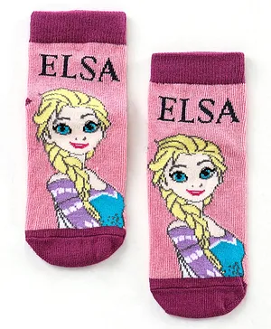 Supersox Cotton Ankle Length Socks Elsa Design - Purple