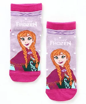 Supersox Ankle Length Socks Frozen Design - Purple