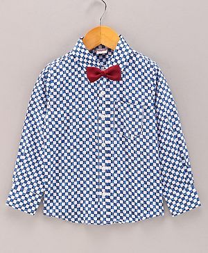 Babyhug Full Sleeves Shirt Digital Print - Blue