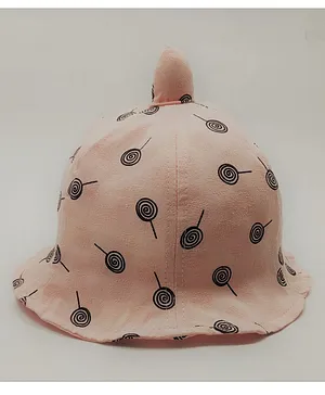 Kid-O-World Lollipop Printed Hat With Horn - Peach