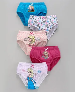 Bodycare Panties Frozen Print Pack Of 5 - Blue, White, Pink & Red