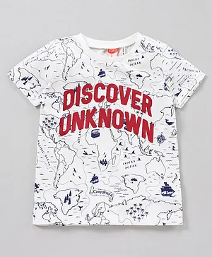 Koton Half Sleeves T Shirt Text Print - White