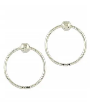 Eloish Sterling Silver Wired Small Size Ball Bali Earrings - Silver