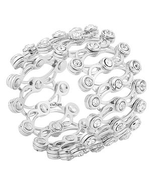 Eloish 925 Sterling Silver Ring cum Bracelet - Silver