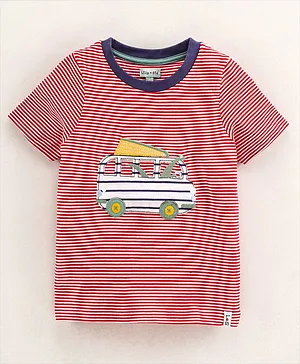 Lilly and Sid Boys Blue Top with Embroidered London Theme and Stripe Long Sleeve