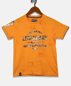 Monte Carlo Half Sleeves Legendary Print T Shirt - Orange