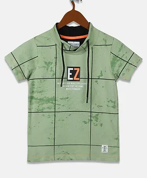 Monte Carlo Half Sleeves EZ Print Checks T Shirt - Green