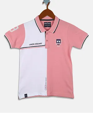 Monte Carlo Half Sleeves Colorblocked T Shirt - Pink