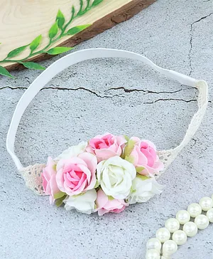Asthetika Floral Headband - Pink & White