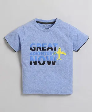 Polka Tots Half Sleeves T Shirt  Great Adventures Now - Blue