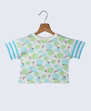 Beebay Half Sleeves Printed T Shirt - Turquoise