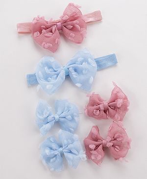 Babyhug Headbands Pack of 6 - Pink&Sky Blue