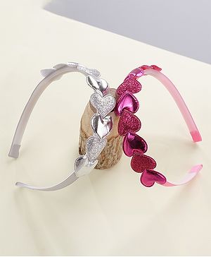 Babyhug Hair Bands Pack Of 2 - Pink & Sliver