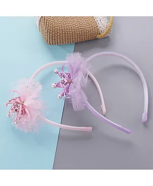 Babyhug Hair Bands Set of  2 - Purple & Pink 