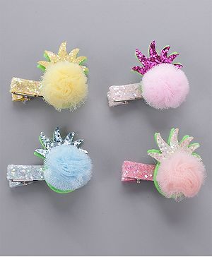 Babyhug Hair Clips Pack of 4 - Multicolor
