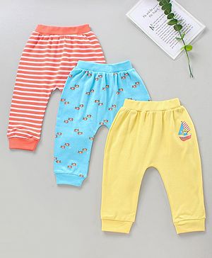 Babyhug Full Length Printed Diaper Leggings Pack of 3 - Multicolor