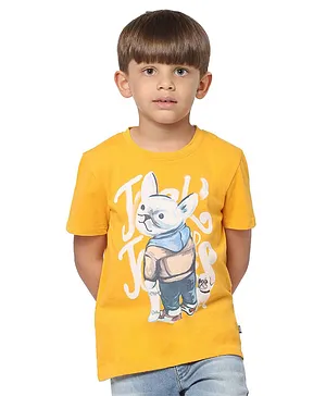 Jack & Jones Junior Half Sleeves Cotton Printed T shirt - Multicolor