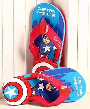 Avengers Flip Flops Captain America Print - Blue