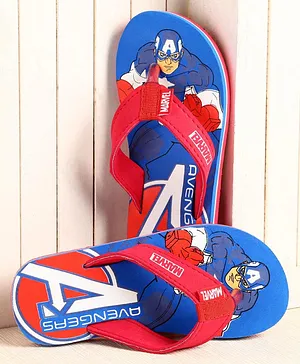 Avengers Flip Flops Captain America Print - Navy
